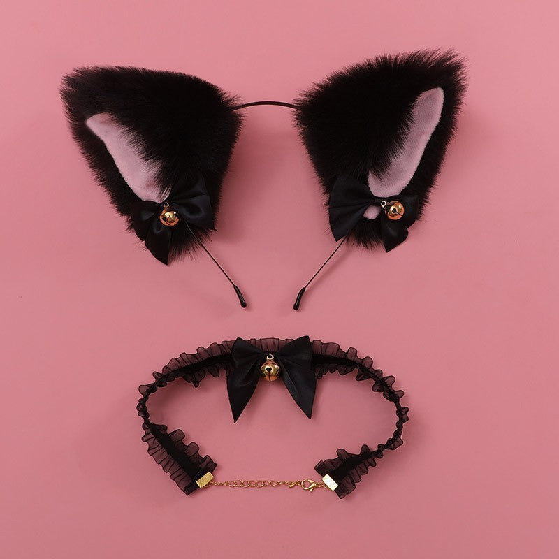 Image of women cat ears headbands bell collars flirting sex utensils teasing lingerie accessories uniform headdress sex